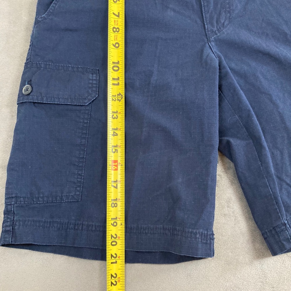 Izod Mens Navy Blue Ripstop Cargo Shorts Size 32 Cotton Casual Outdoor Utility - Picture 6 of 7
